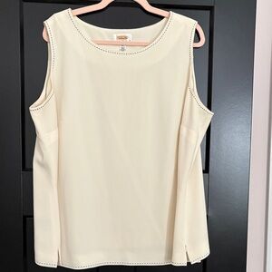 Talbots Cream/Ivory Tank Top, Sleeveless Style. Stitching Details. Size 20W